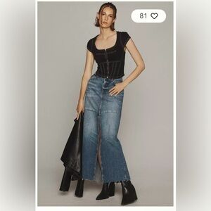 PILCRO CONTRAST STITCH CORSET TOP